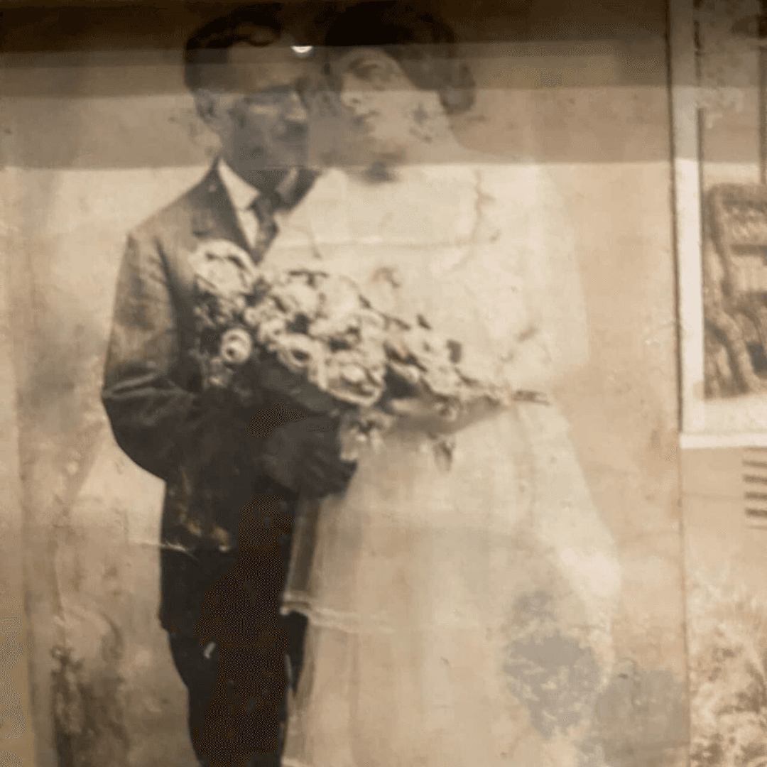 Historical family wedding photograph from the De Angelis family archive.